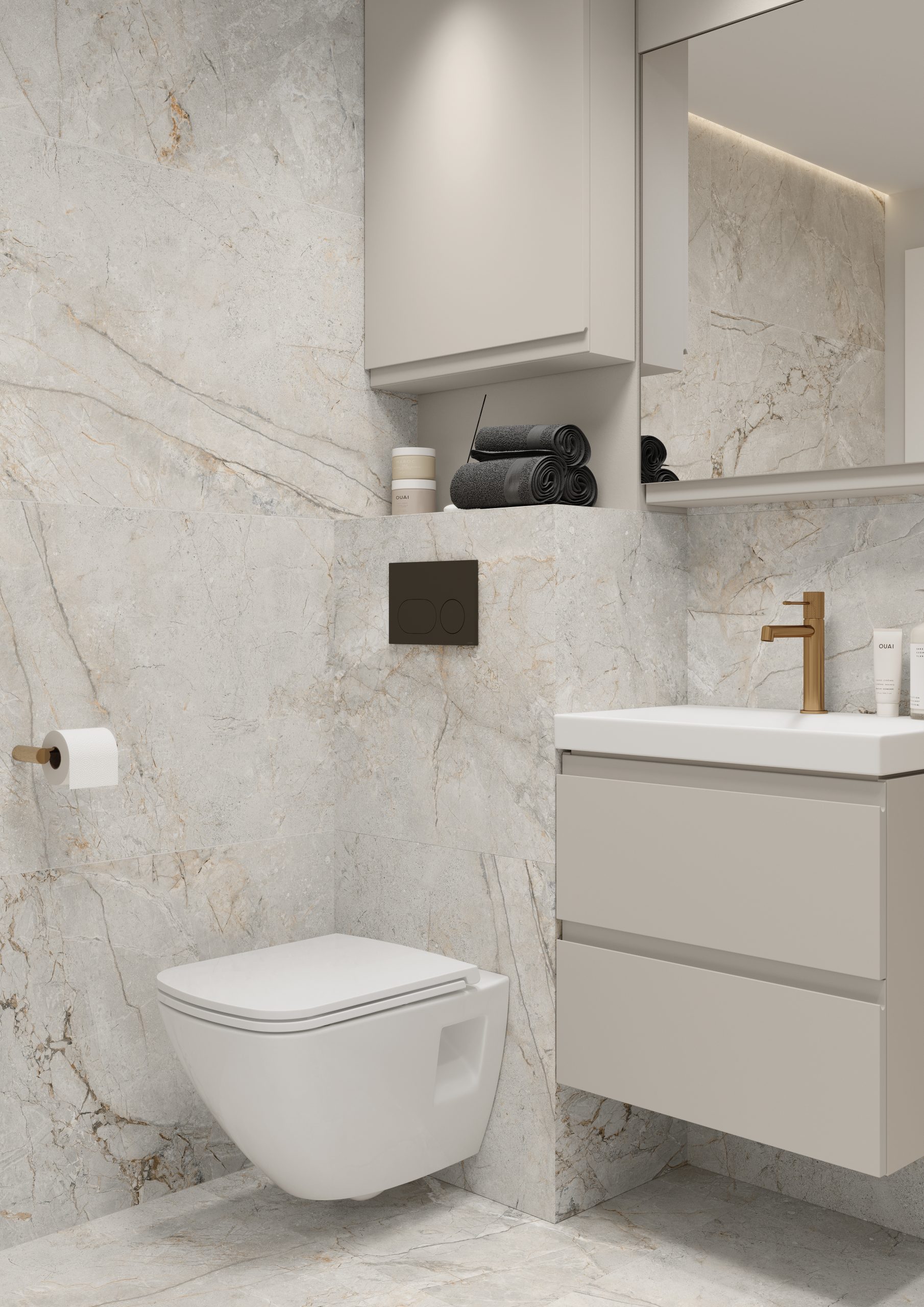 Cersanit Moduo slim 80×38 cm kasmír- alsószekrény mosdóval – (S801-595)