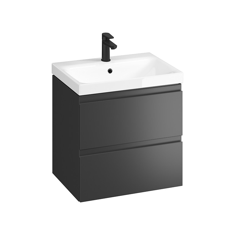 Cersanit Moduo 60×45 cm alsószekrény mosdóval – antracit – lapraszerelt (S801-486-DSM)