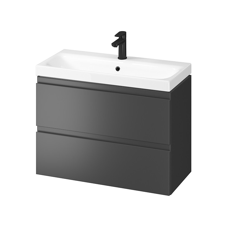 Cersanit Moduo slim alsószekrény mosdóval antracit 80×38 cm (S801-468-DSM)