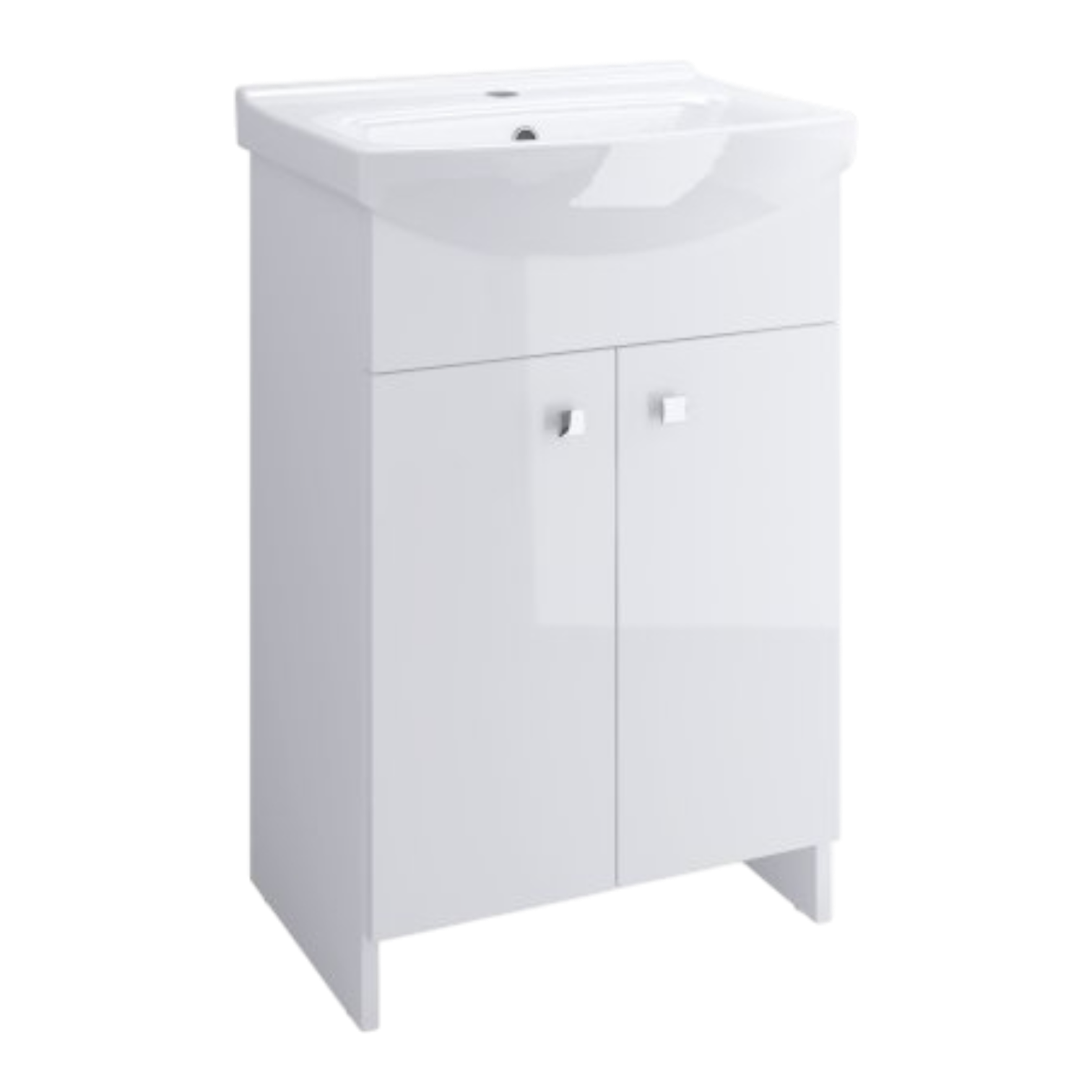 Cersanit Sati 2 ajtós szekrény Cersania mosdóval fényes fehér 60x36 cm (S567-006-DSM)