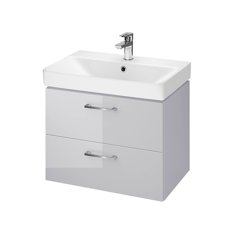 Cersanit Lara szekrény Mille slim mosdóval fényes szürke 60×41 cm (S801-317-DSM)