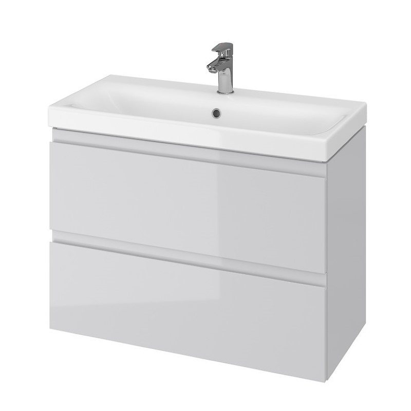 Cersanit Moduo slim alsószekrény mosdóval fényes szürke 80×38 cm (S801-224-DSM)
