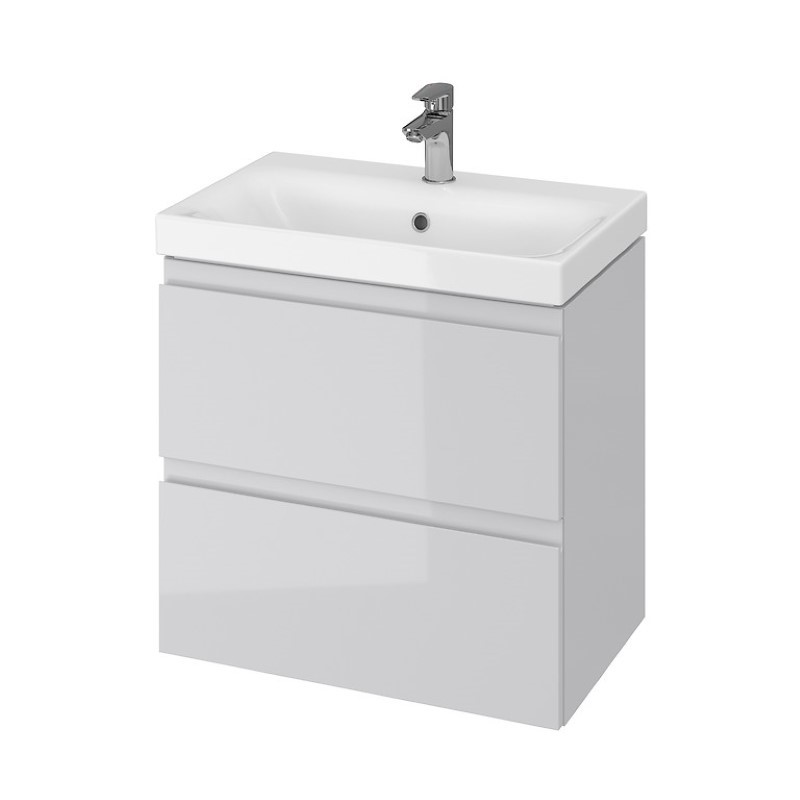 Cersanit Moduo slim alsószekrény mosdóval fényes szürke 60x38 cm (S801-226-DSM)