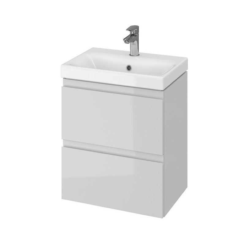 Cersanit Moduo slim alsószekrény mosdóval fényes szürke 50×35 cm (S801-228-DSM)