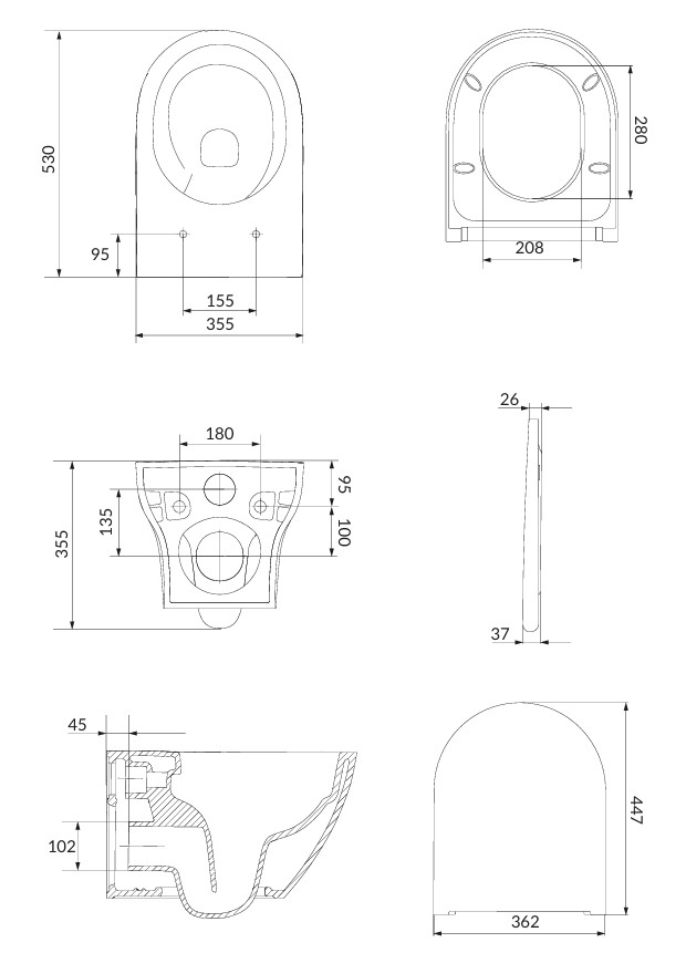 Cersanit Larga Pro Oval Vortex Fali WC ülőkével (S701-885)