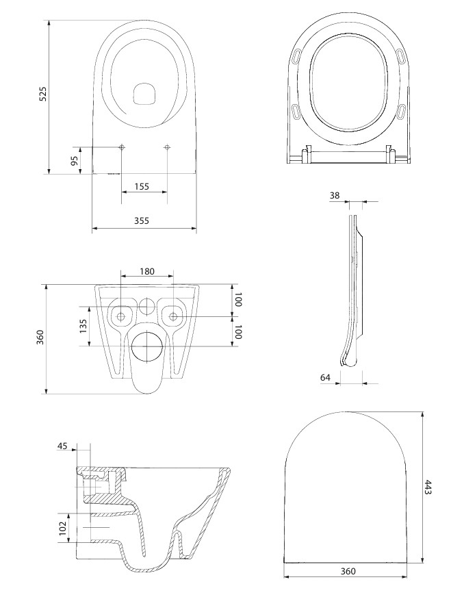 Cersanit City Pro Oval Vortex Fali WC ülőkével (S701-883)