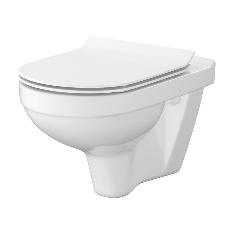 Cersanit Zip Nyitott Peremes Mélyöblítésű Fali WC, Slim Soft Close Ülőkével (S701-567)