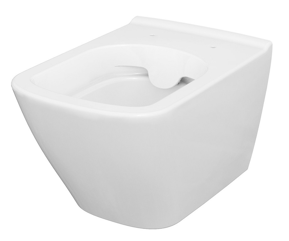 Cersanit City Szögletes Perem Nélküli Fali WC, Rejtett Rögzítéssel, Ülőke Nélkül (K35-041)