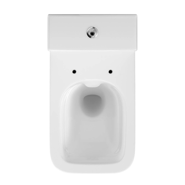 Cersanit Crea Szögletes Perem Nélküli Monoblokkos WC Alsó Rész, Hátsó Kifolyású, Slim Soft Close Ülőkével, Tartály Nélkül (K114-022)