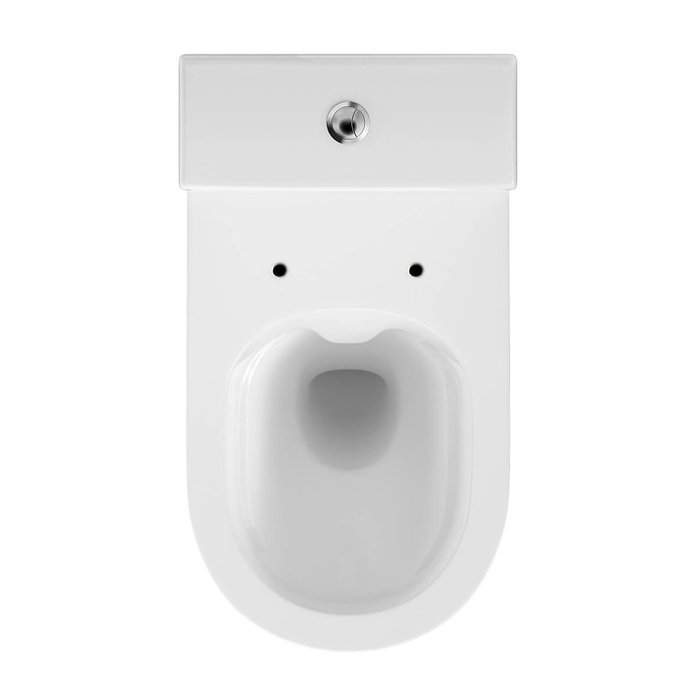 Cersanit Crea Ovális Perem Nélküli Monoblokkos WC Alsó Rész, Hátsó Kifolyású, Slim Soft Close Ülőkével, Tartály Nélkül (K114-023)