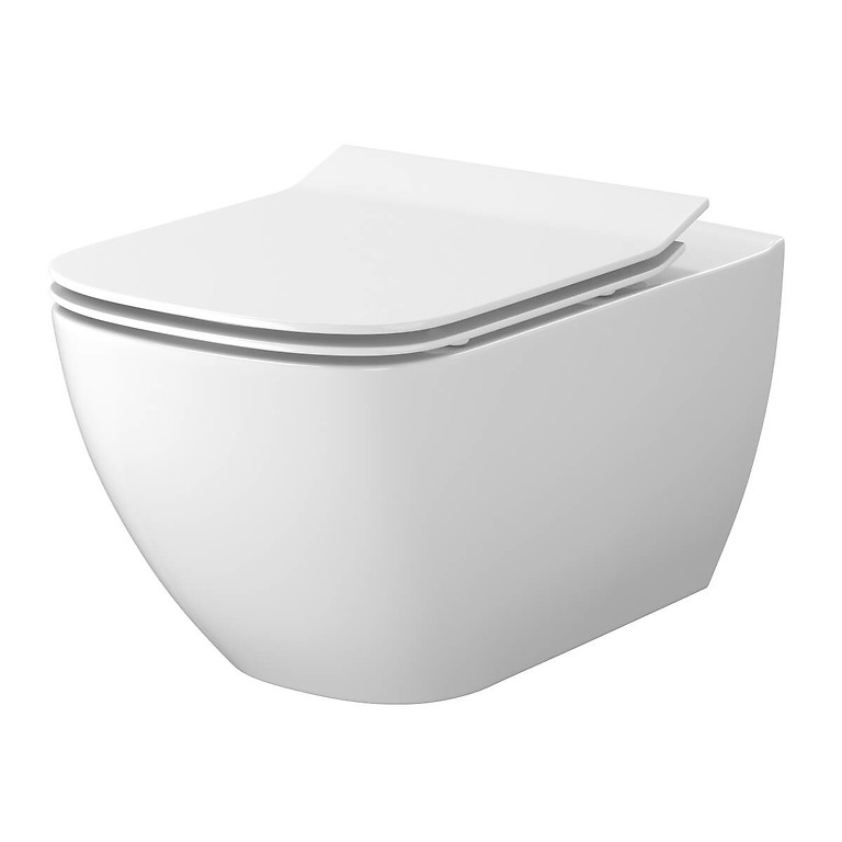 Cersanit Virgo Perem Nélküli Fali WC, Rejtett Rögzítéssel, Slim Soft Close Duroplast Ülőkével (S701-427)