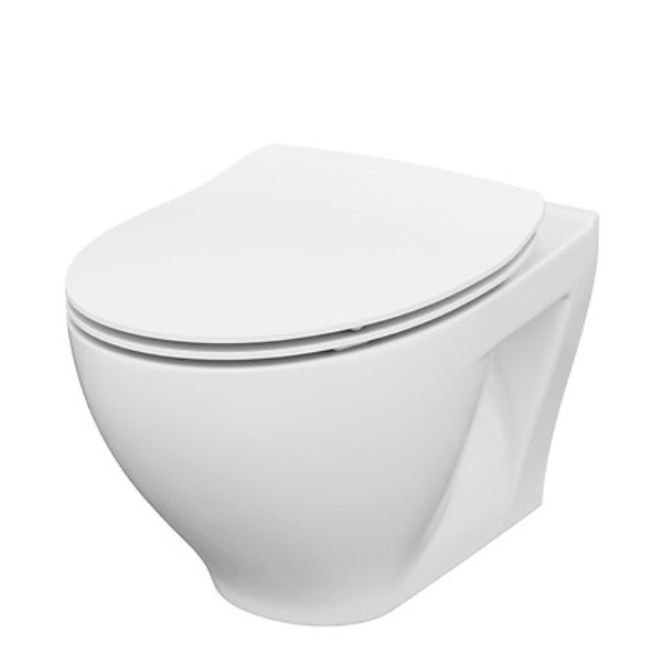 Cersanit Moduo Perem Nélküli Mélyöblítésű Fali WC, Soft Close Duroplast Ülőkével (K701-147)
