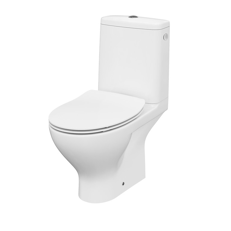 Cersanit Moduo 010 Perem Nélküli Monoblokkos Mélyöblítésű Hátsó Kifolyású WC, Slim Duroplast Ülőkével (K116-001)