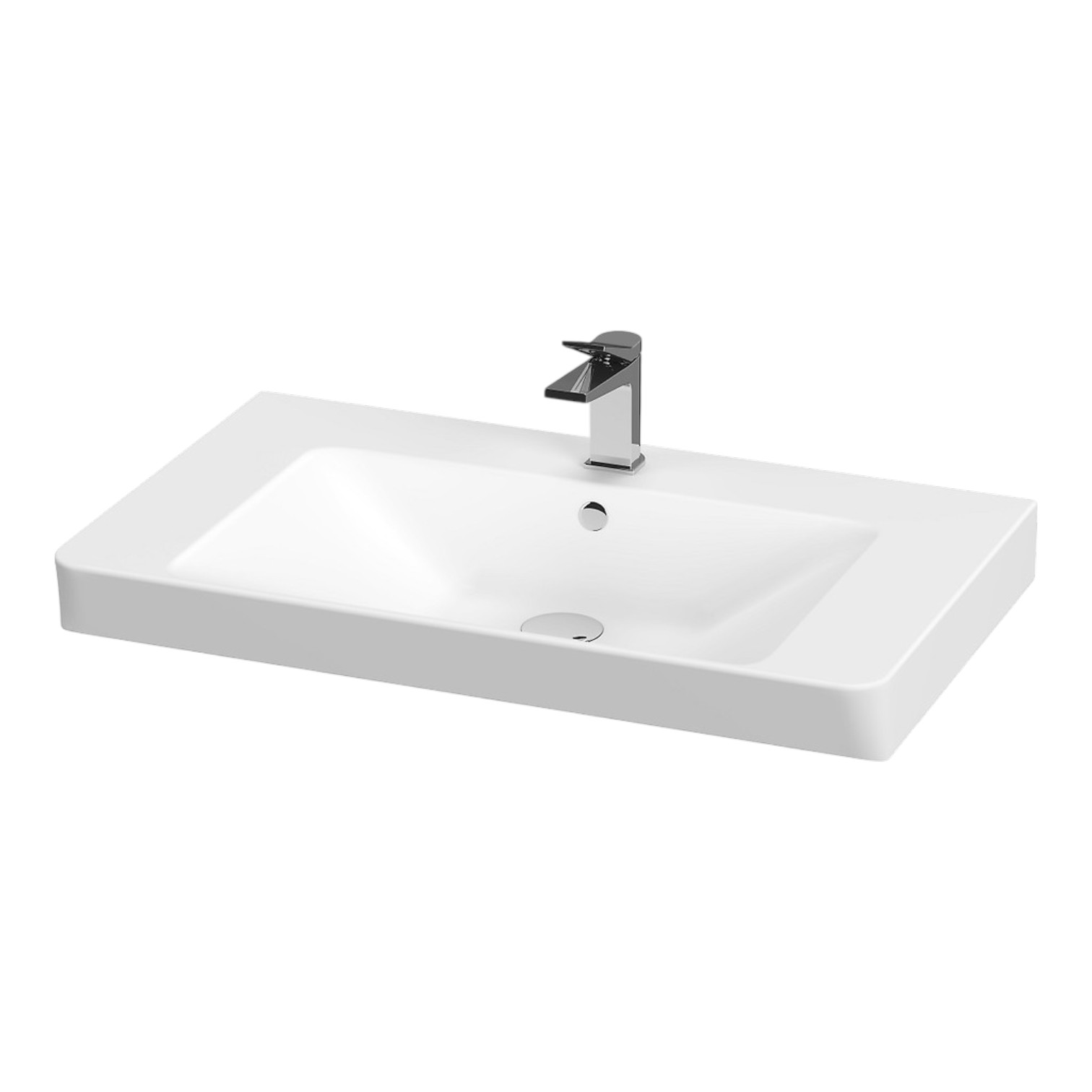 Cersanit Mille 101×48 cm Téglalap Bútorra Ültethető Mosdó, Fehér, Csaplyukkal (K11-2324)