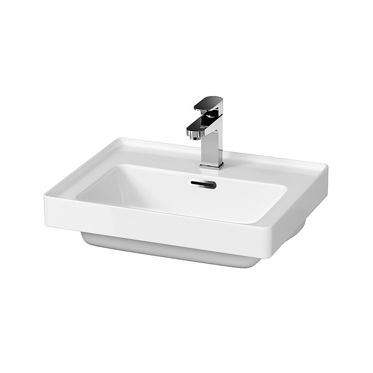 Cersanit Crea 50,5×40 cm Téglalap Bútorra Ültethető Mosdó, Fehér, Csaplyukkal (K114-005)